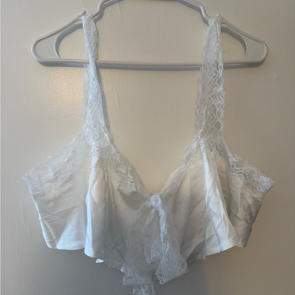 Elegant White Lace Bralette & Shorts Set